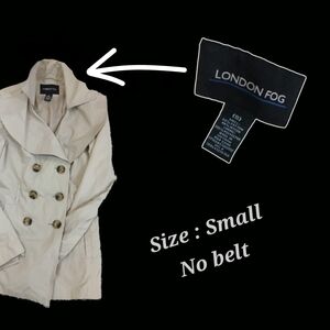 London Fog Women's Beige Trench Coat - Small- Vintage No Belt- Perfect Otherwise